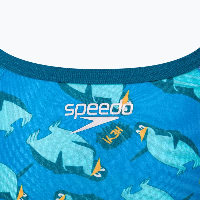 Speedo Flipper Phone Allover Vback vientisas vaikiškas maudymosi kostiumėlis mėlynas 68-12846 4