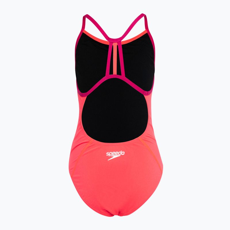 Speedo Lane Line Back Solid pink 68-13441 vaikiškas vientisas maudymosi kostiumėlis 2