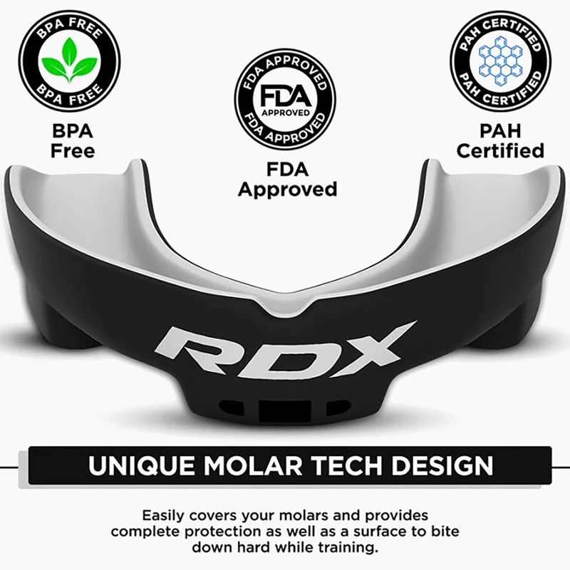 Vaikiška žandikaulių apsauga RDX Mouth Junior black/white 3