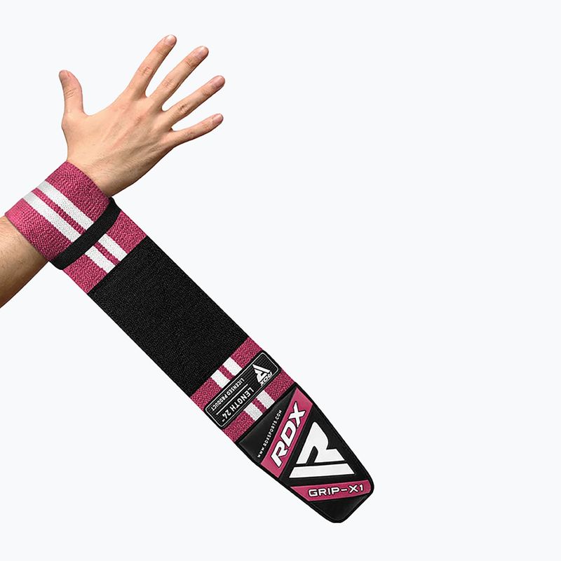 Riešų įtvarai RDX Wrap W4 pink 4