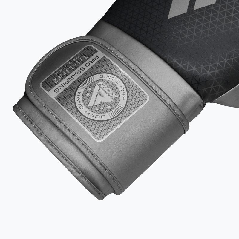 Bokso pirštinės RDX L2 Mark Pro Sparring Boxing Hook & Loop silver 6