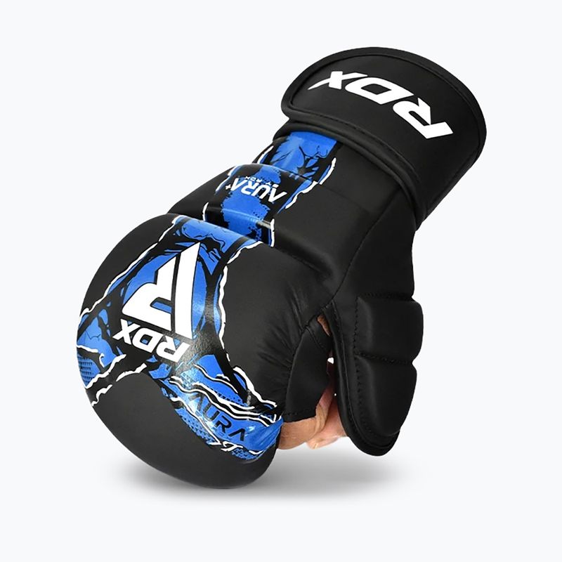 Pirštinės MMA RDX Grappling Shooter New Aura F17 black/blue 2