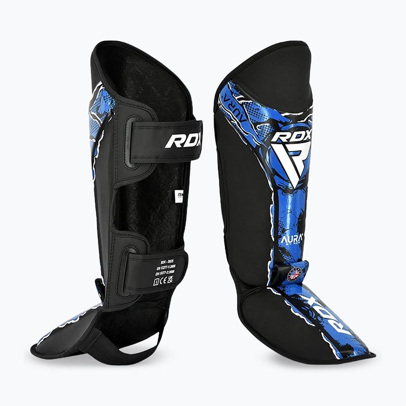 Pėdų ir blauzdų apsaugos RDX Instep New Aura F17 Shin black/blue 2