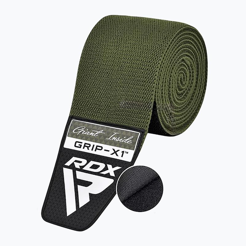 Kelių juostos RDX Compression Elasticated Knee Wrap army green 2