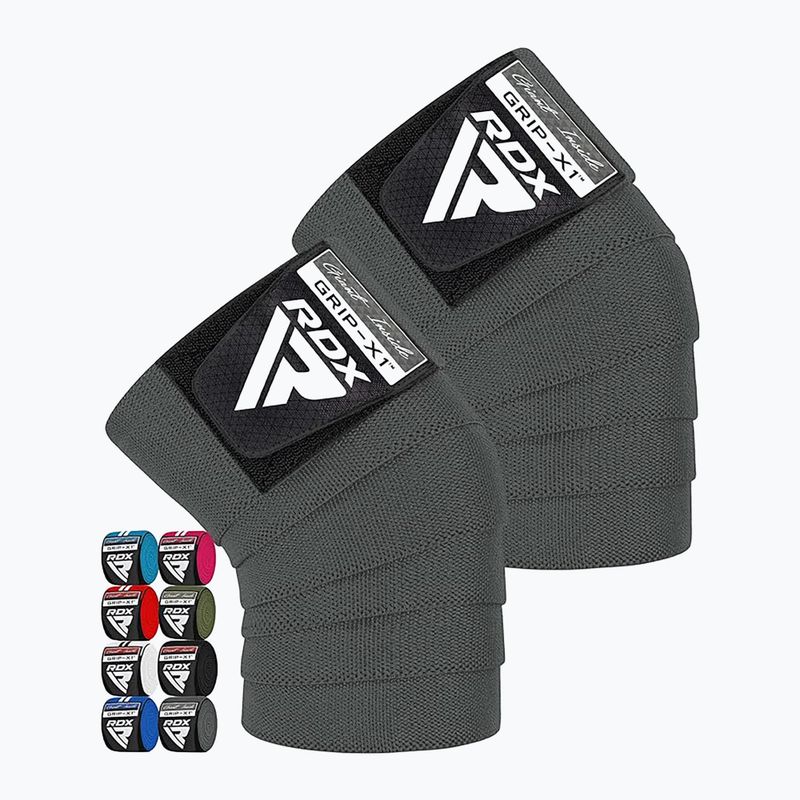 Kelių juostos RDX Compression Elasticated Knee Wrap grey 2