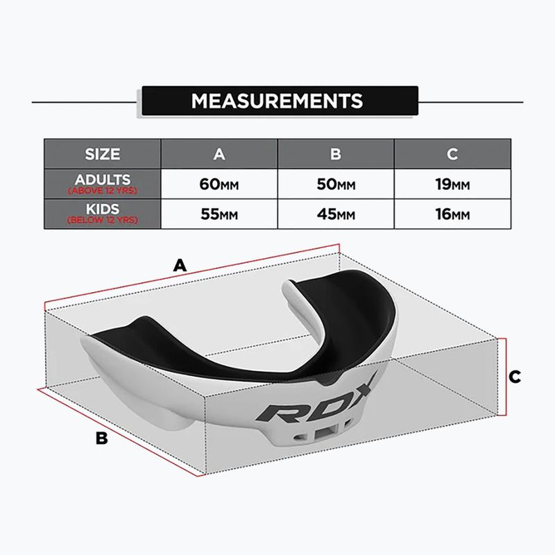 Žandikaulio apsauga RDX Mouth Guard white/black 5