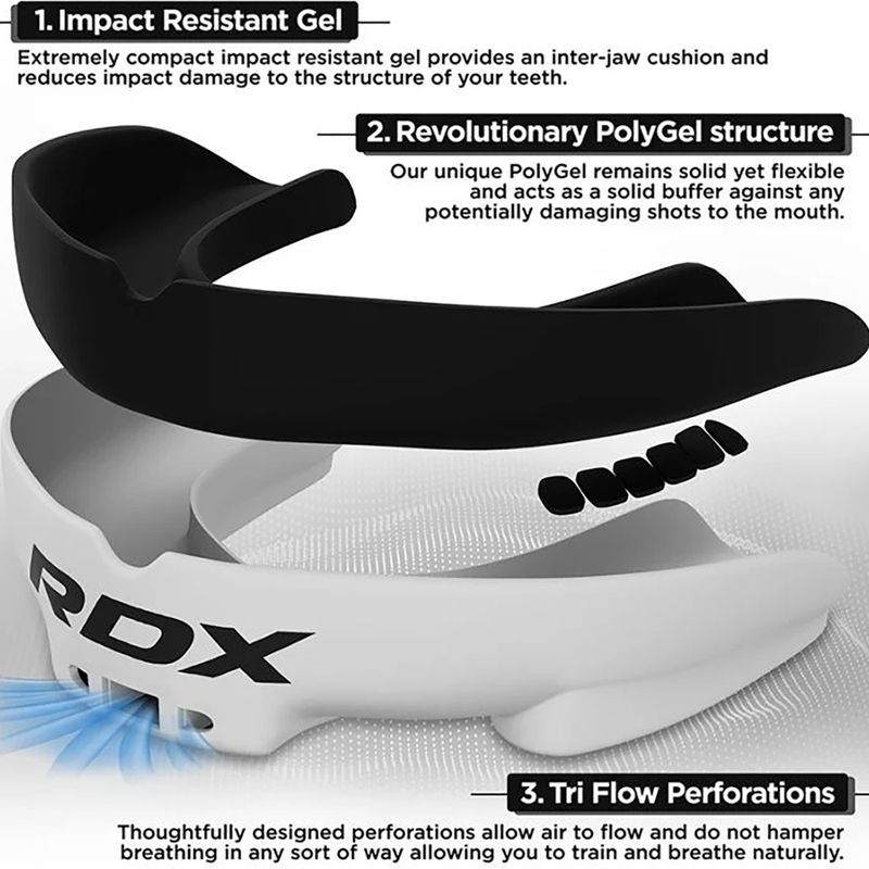 Vaikiška žandikaulių apsauga RDX Mouth Junior white/black 2