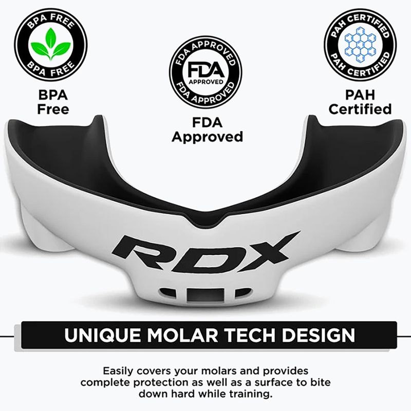 Vaikiška žandikaulių apsauga RDX Mouth Junior white/black 3