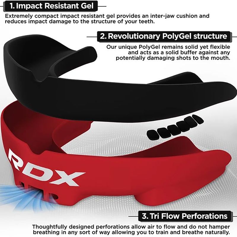 Vaikiška žandikaulių apsauga RDX Mouth Junior red/black 2