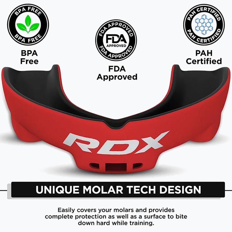 Vaikiška žandikaulių apsauga RDX Mouth Junior red/black 3