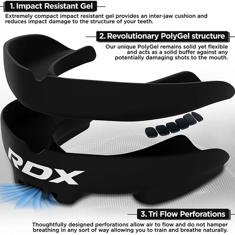 Vaikiška žandikaulių apsauga RDX Mouth Junior black 2