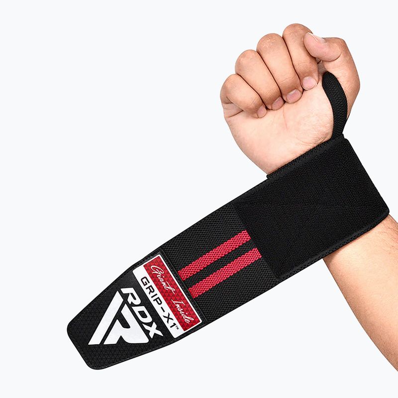 Riešų stabilizatoriai RDX WR11 Gym Wirst Wrap black/red 4