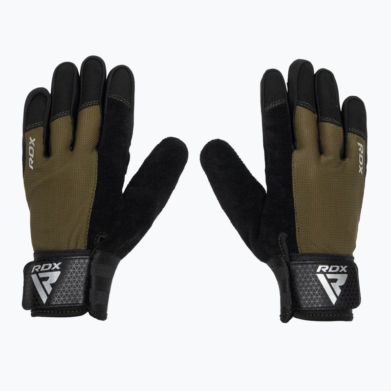 Treniruočių pirštinės RDX W1F Full Finger army green 2