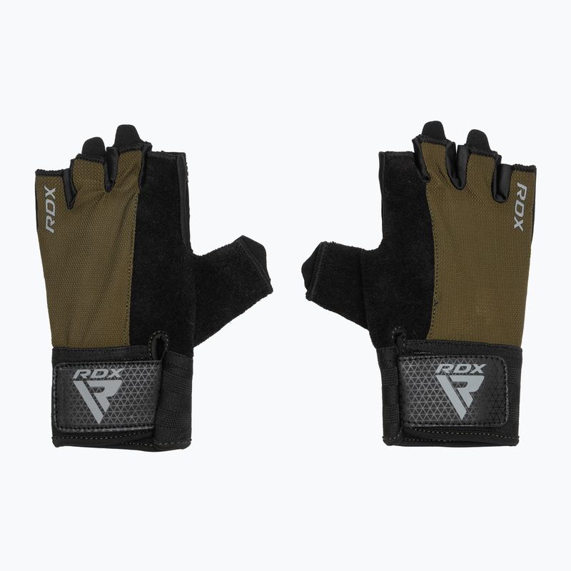 Treniruočių pirštinės RDX W1H Gym Workout army green 2