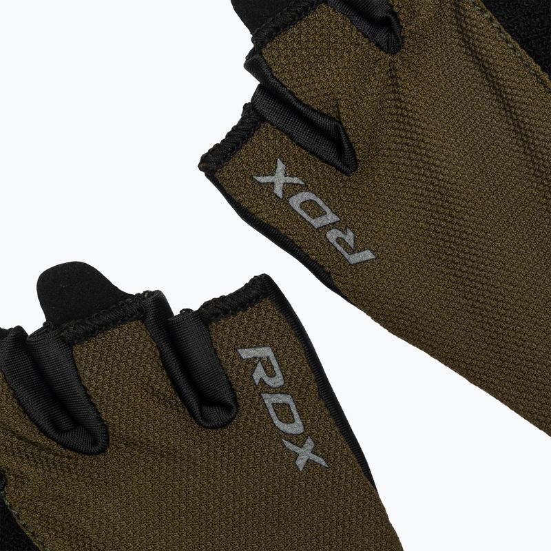 Treniruočių pirštinės RDX W1H Gym Workout army green 6