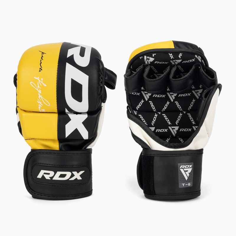 RDX graplingo pirštinės REX T6 Plus geltonos spalvos