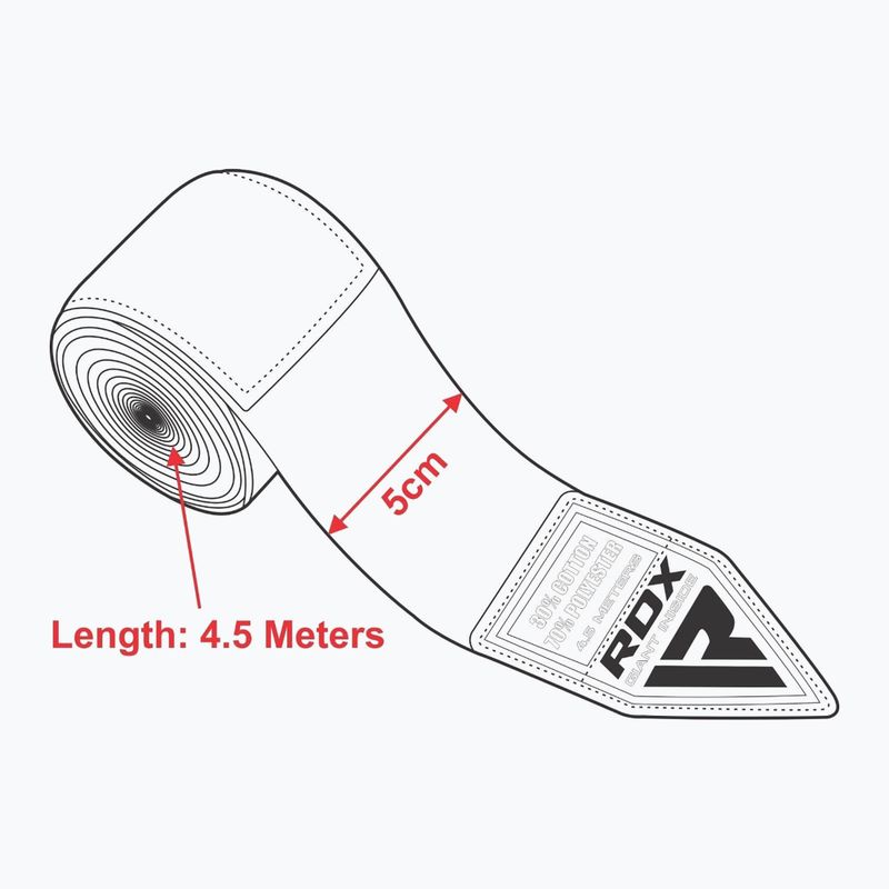 Boksininkų tvarsčiai RDX Hand Wraps Plus raudoni 4