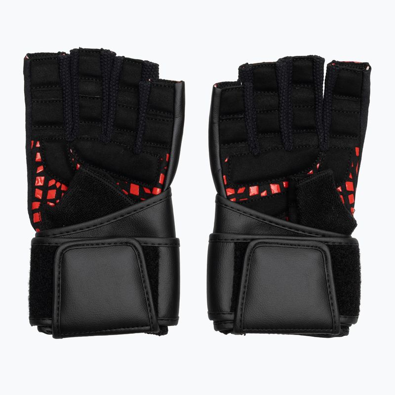 Treniruočių pirštinės RDX L4 Finger Weightlifting Leather red/black 3