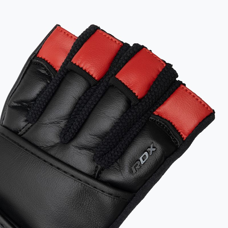 Treniruočių pirštinės RDX L4 Finger Weightlifting Leather red/black 4