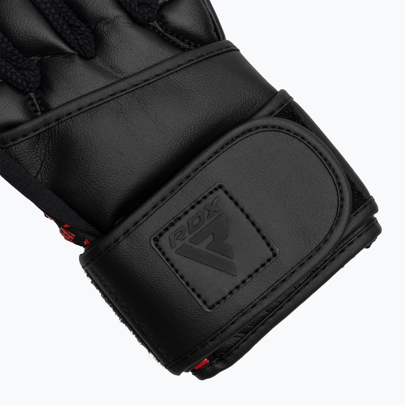 Treniruočių pirštinės RDX L4 Finger Weightlifting Leather red/black 5