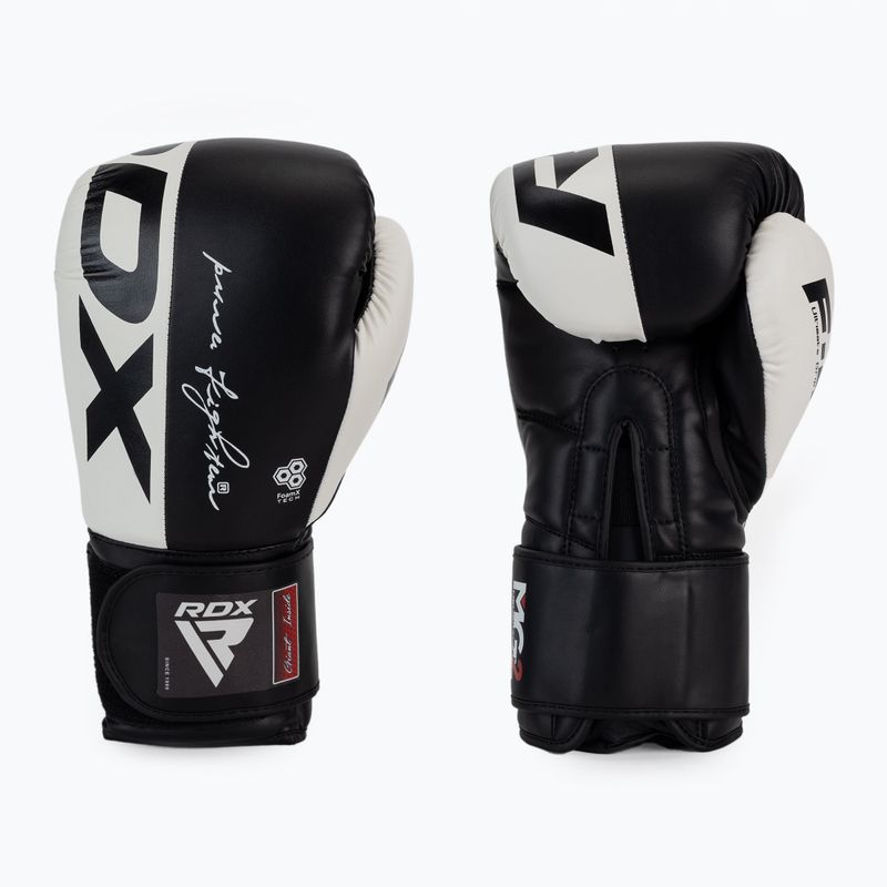 RDX REX F4 baltos ir juodos spalvos bokso pirštinės BGR-F4B-10OZ