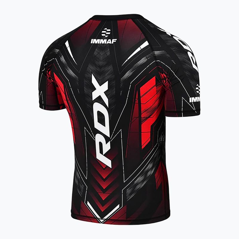 Vyriški treniruočių marškinėliai RDX IMMAF Approved Half Sleeves Compression red 2