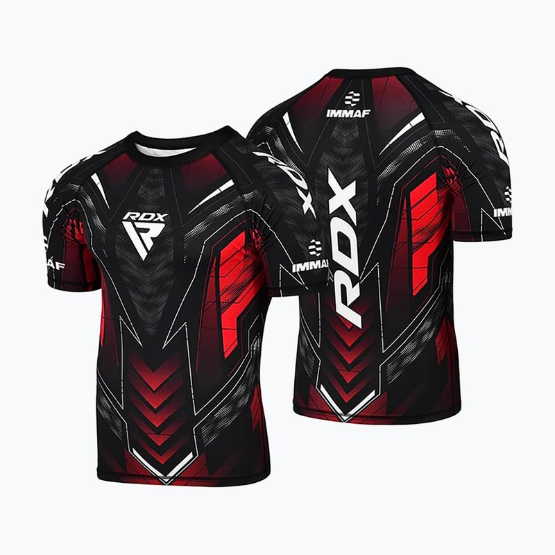 Vyriški treniruočių marškinėliai RDX IMMAF Approved Half Sleeves Compression red 3