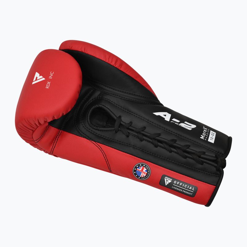 Bokso pirštinės RDX Apex Competition Fight Lace Up Boxing red 3