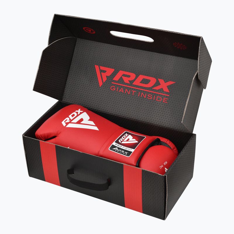 Bokso pirštinės RDX Apex Competition Fight Lace Up Boxing red 7