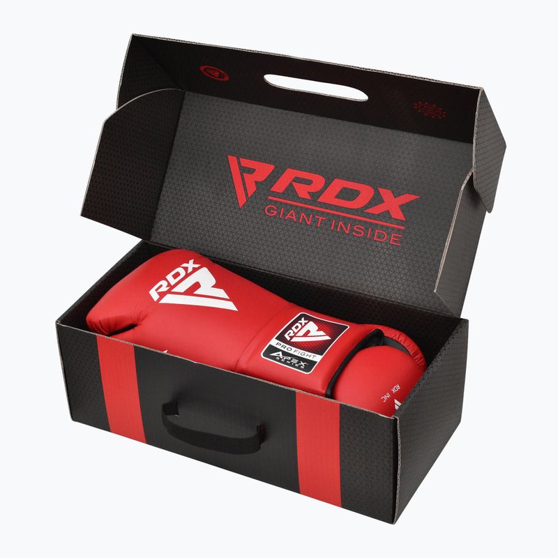 Bokso pirštinės RDX Pro Fight Apex Competition Lace Up Boxing red 7