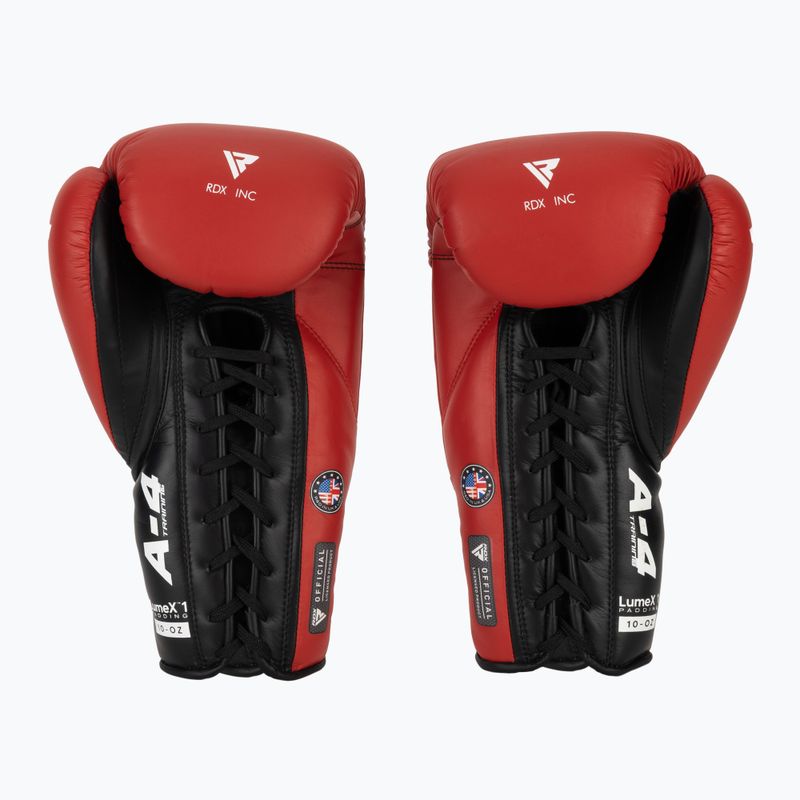 Bokso pirštinės RDX Apex Lace Up Training Sparring Boxing red 3