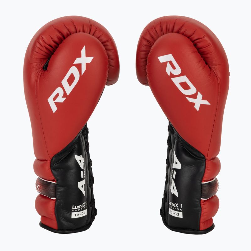 Bokso pirštinės RDX Apex Lace Up Training Sparring Boxing red 4