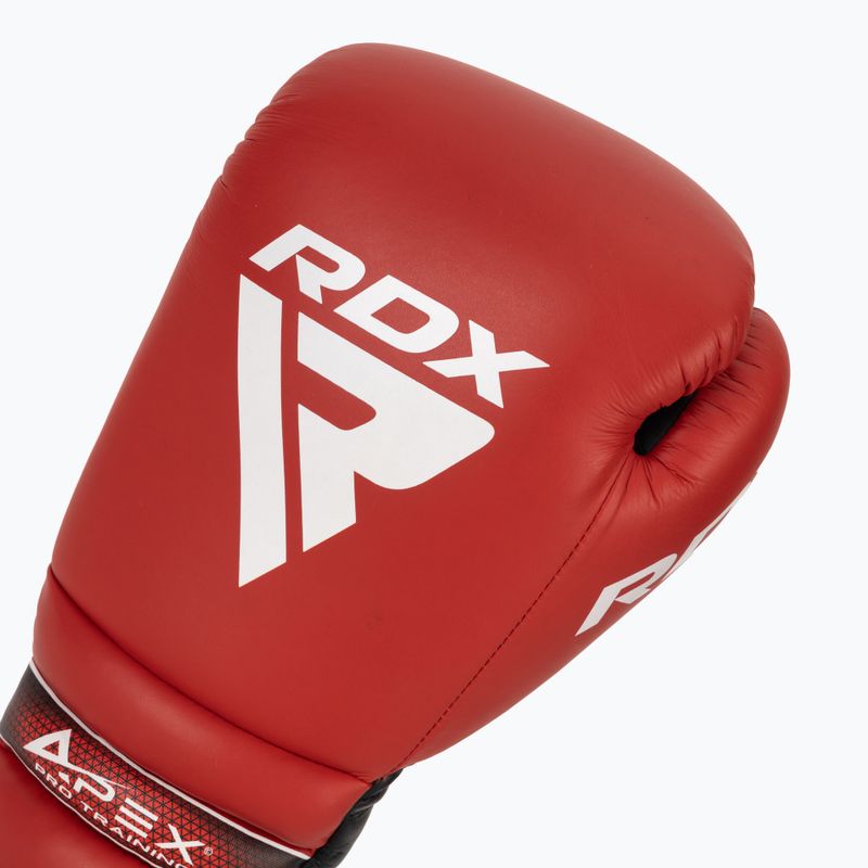 Bokso pirštinės RDX Apex Lace Up Training Sparring Boxing red 5