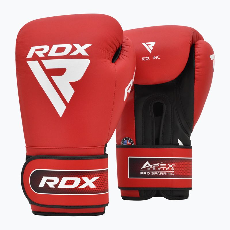 Bokso pirštinės RDX Apex Sparring Training Boxing Hook & Loop red