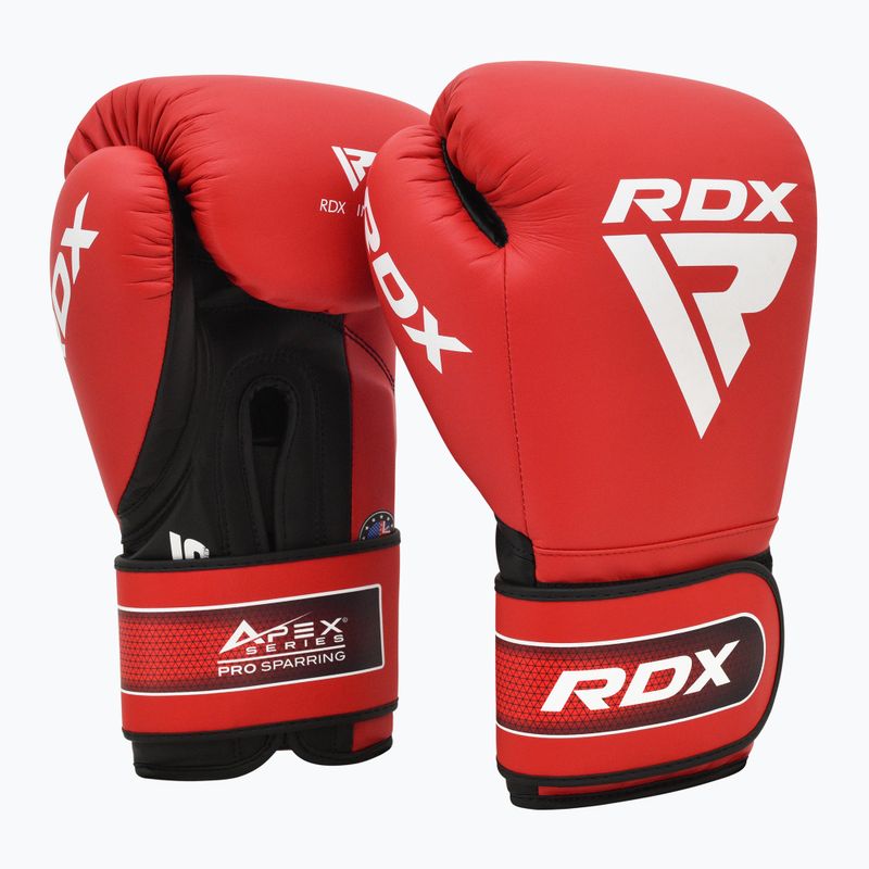 Bokso pirštinės RDX Apex Sparring Training Boxing Hook & Loop red 2