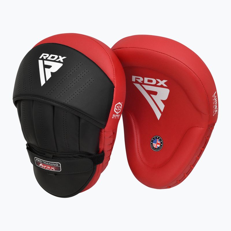 Treniruočių letenos RDX Apex Curved Training Boxing Pads red 2