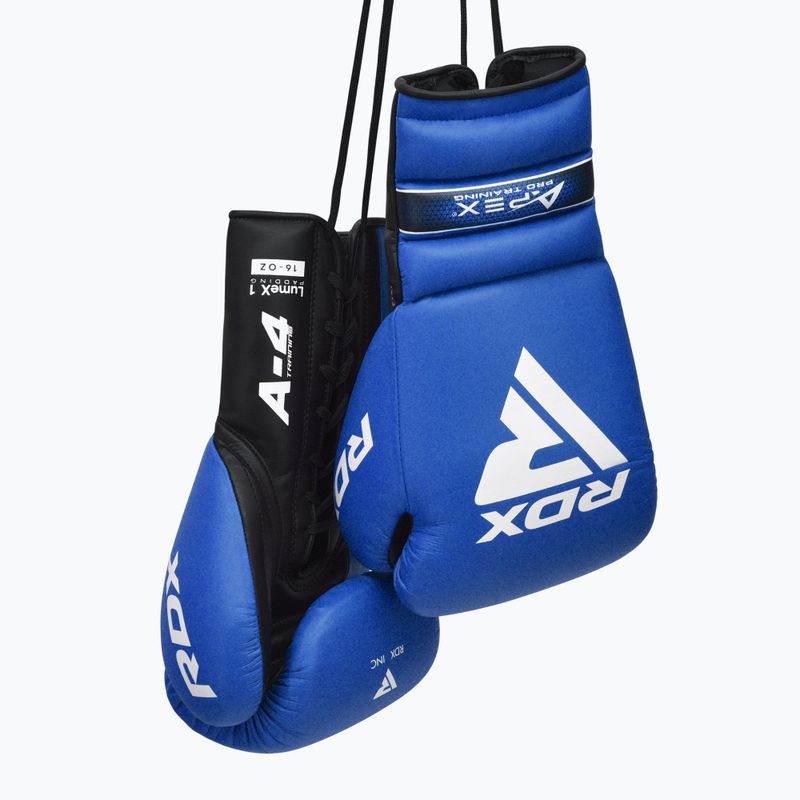 Bokso pirštinės RDX Apex Lace Up Training Sparring Boxing blue 4