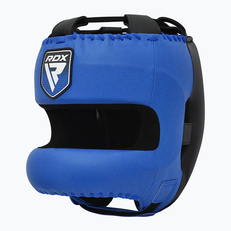 Bokso šalmas RDX Apex Boxing Head Gear With Nose Protection Bar blue