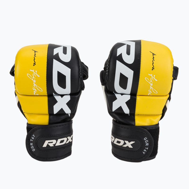 RDX T6 juodos/geltonos graplingo pirštinės GGR-T6Y