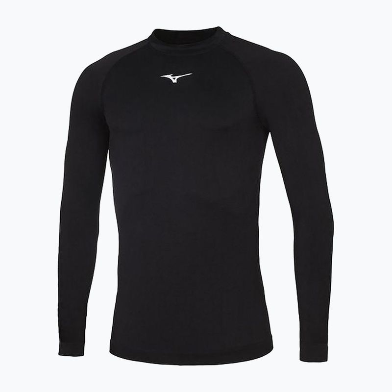 Vyriški bėgimo marškinėliai ilgomis rankovėmis Mizuno Uni Core black/ white