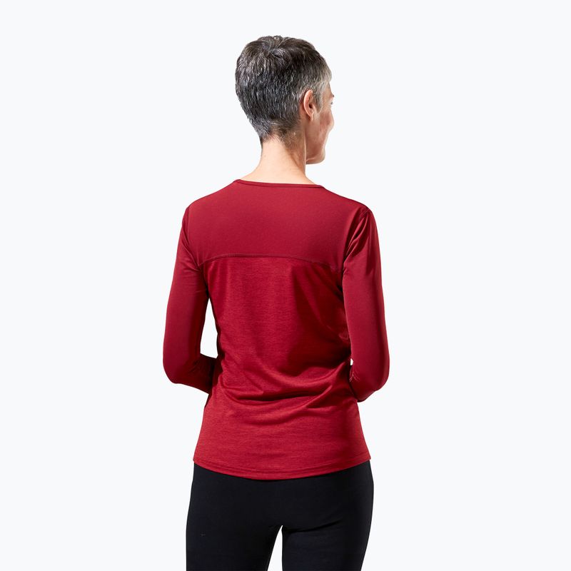 Moteriški žygio marškinėliai ilgomis rankovėmis Berghaus Voyager Tech Tee Basecrew syrah/red dahlia 3