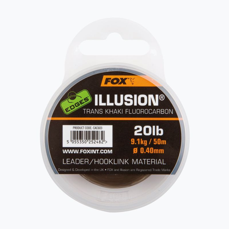 Flurocarbon linija Fox International Edges Illusion Flurocarbon Leader žalia CAC604