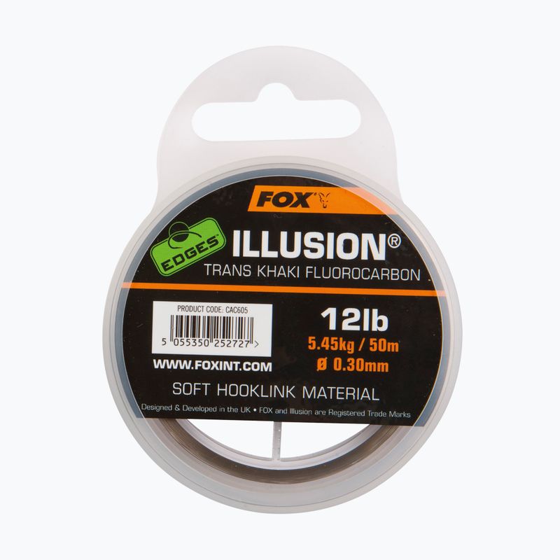 Fluorokarbono lynas Fox International Edges Illusion Soft Hooklink žalias CAC606