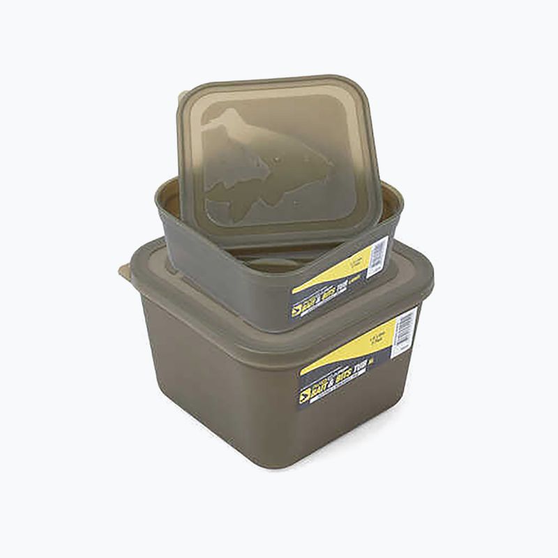 Avid Carp Bait Tub Deep Size With Lid & Divder rudos spalvos 3