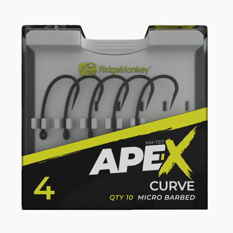 RidgeMonkey Ape-X Curve spygliuoti kabliukai pilkos spalvos RMT285 2