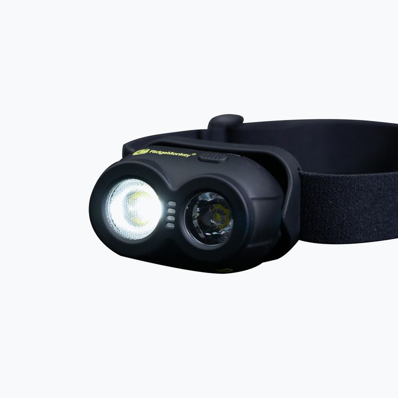 RidgeMonkey VRH150X USB įkraunamas priekinis žibintuvėlis juodas RM HT150X priekinis žibintuvėlis 2