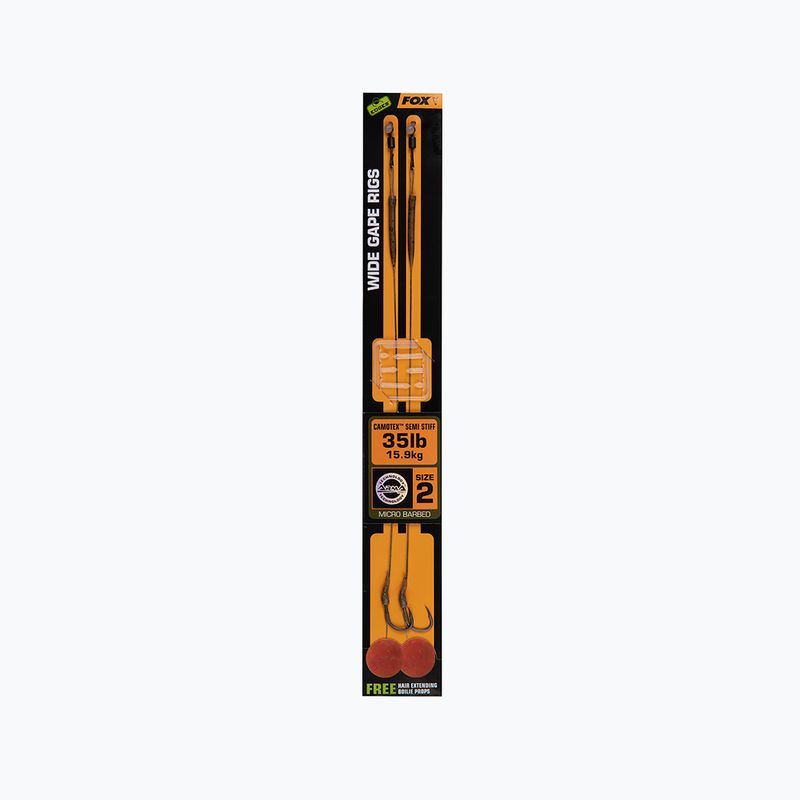 Karpių lyderiai Fox International Edges Wide Gape Camotex Semi Stiff 2 vnt. rudos spalvos CCR175