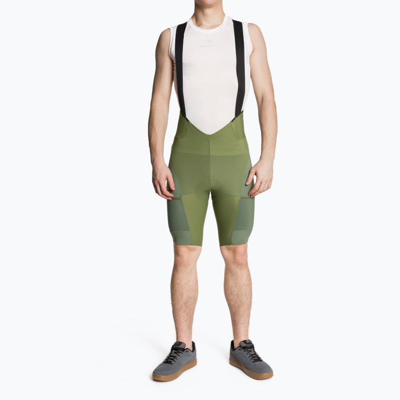 Vyriški dviračių šortai Endura GV500 Reiver Bibshort olive green