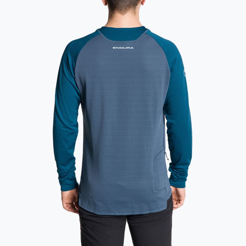 Vyriški dviračių marškinėliai ilgomis rankovėmis Endura Singletrack Fleece ensign blue 2