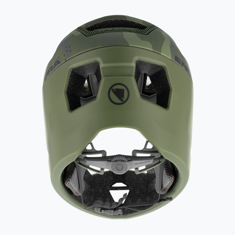 Vaikiškas dviračių šalmas Endura Singletrack Full Face Youth olive green 3
